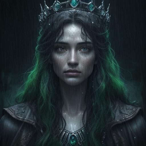 Rain God Portrait in Mystical Forest