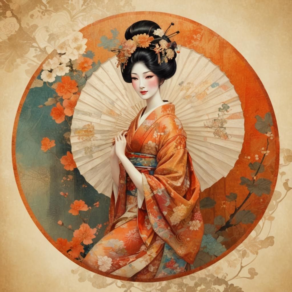 A Geisha holding an Umbrella  by @Me May Phim