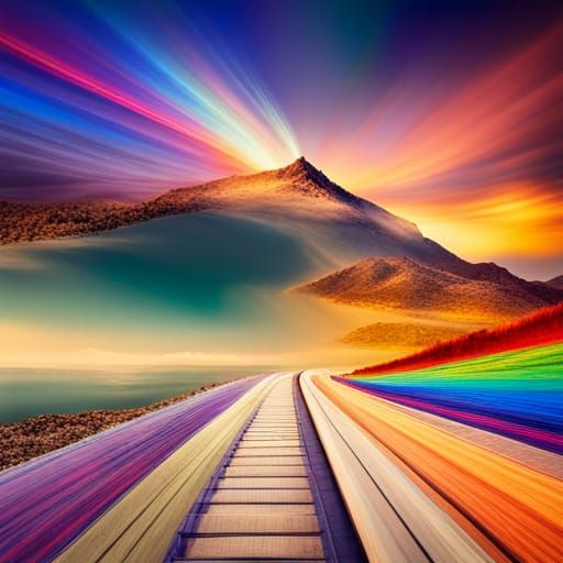 a series of collage images multicolor rainbow based on your ...