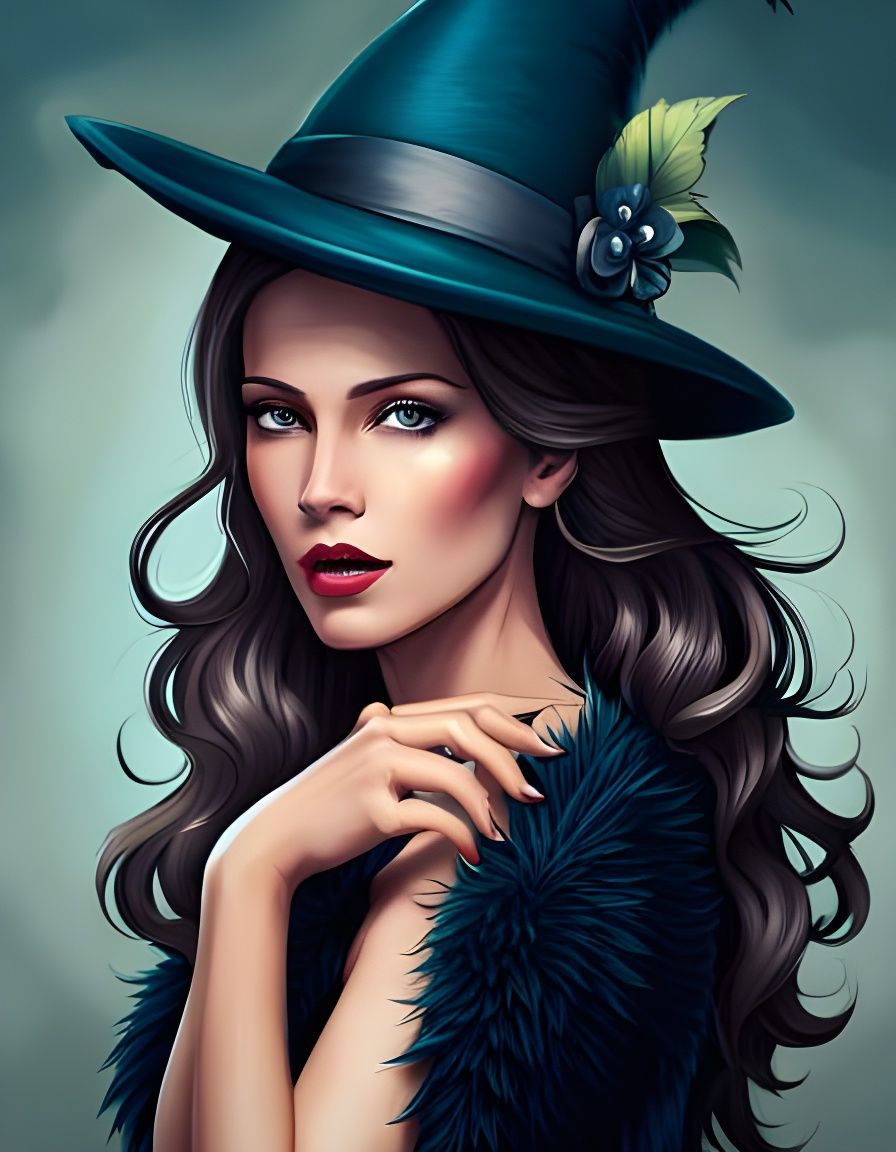 Real witch with a real hat - AI Generated Artwork - NightCafe Creator