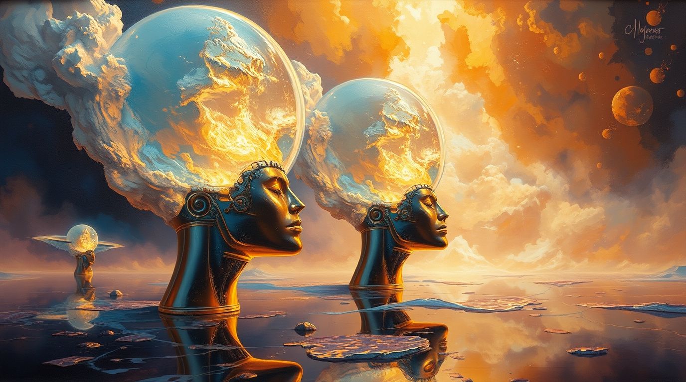 Luminescent thought collectors distilling dream essence