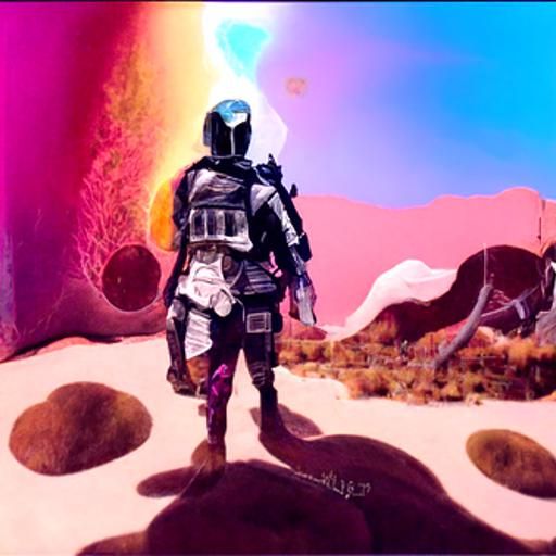 The Mandalorian Holding Baby Yoda - AI Generated Artwork - NightCafe Creator