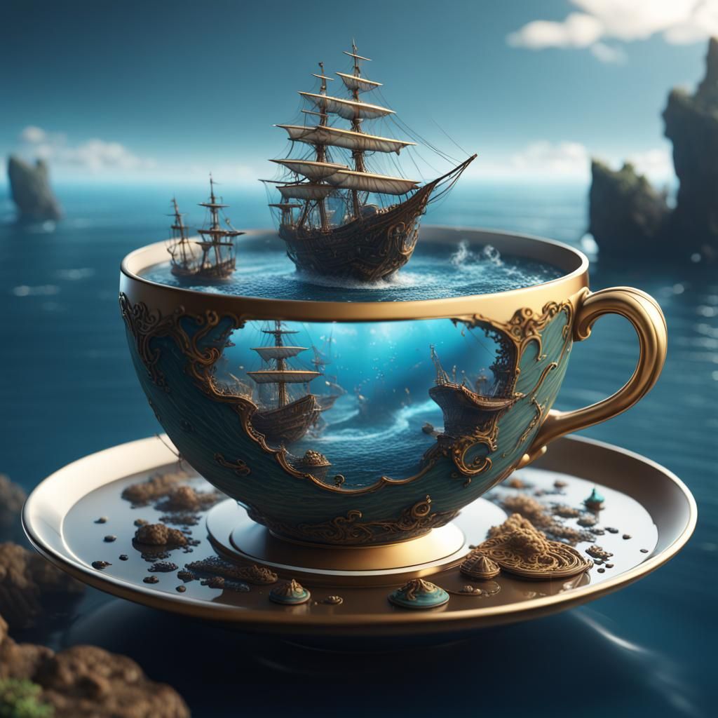 Ocean in a teacup  by @Ellie
