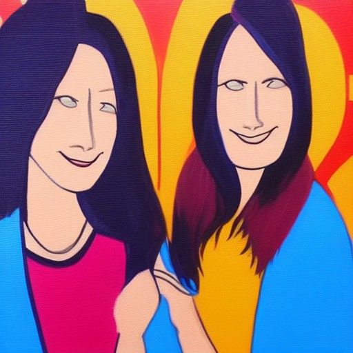 Cute Lesbian Couple Painting Together