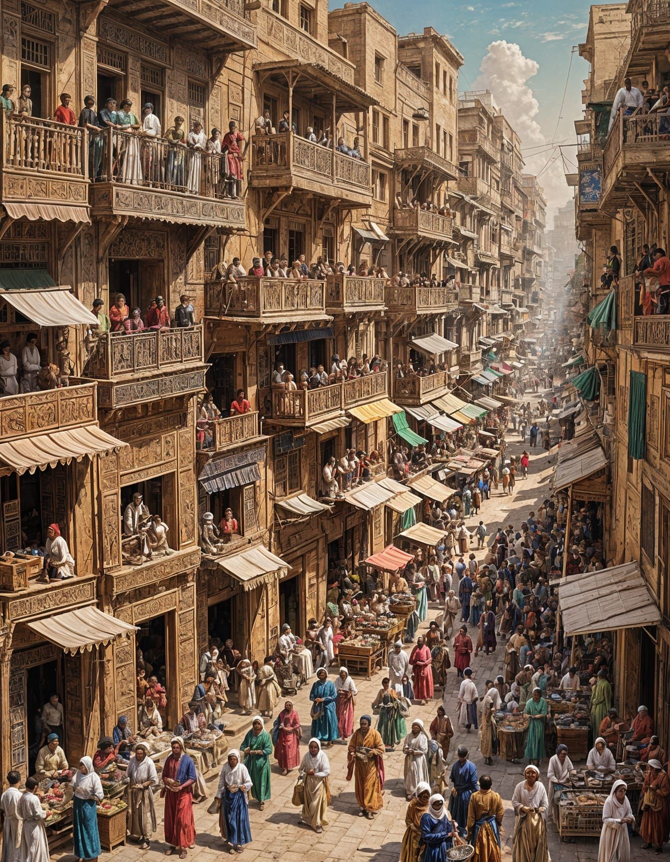 A lively scene from early 20th century Egypt