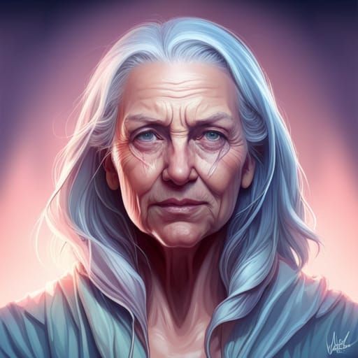 Astrid Nightshade Aging Face - AI Generated Artwork - NightCafe Creator