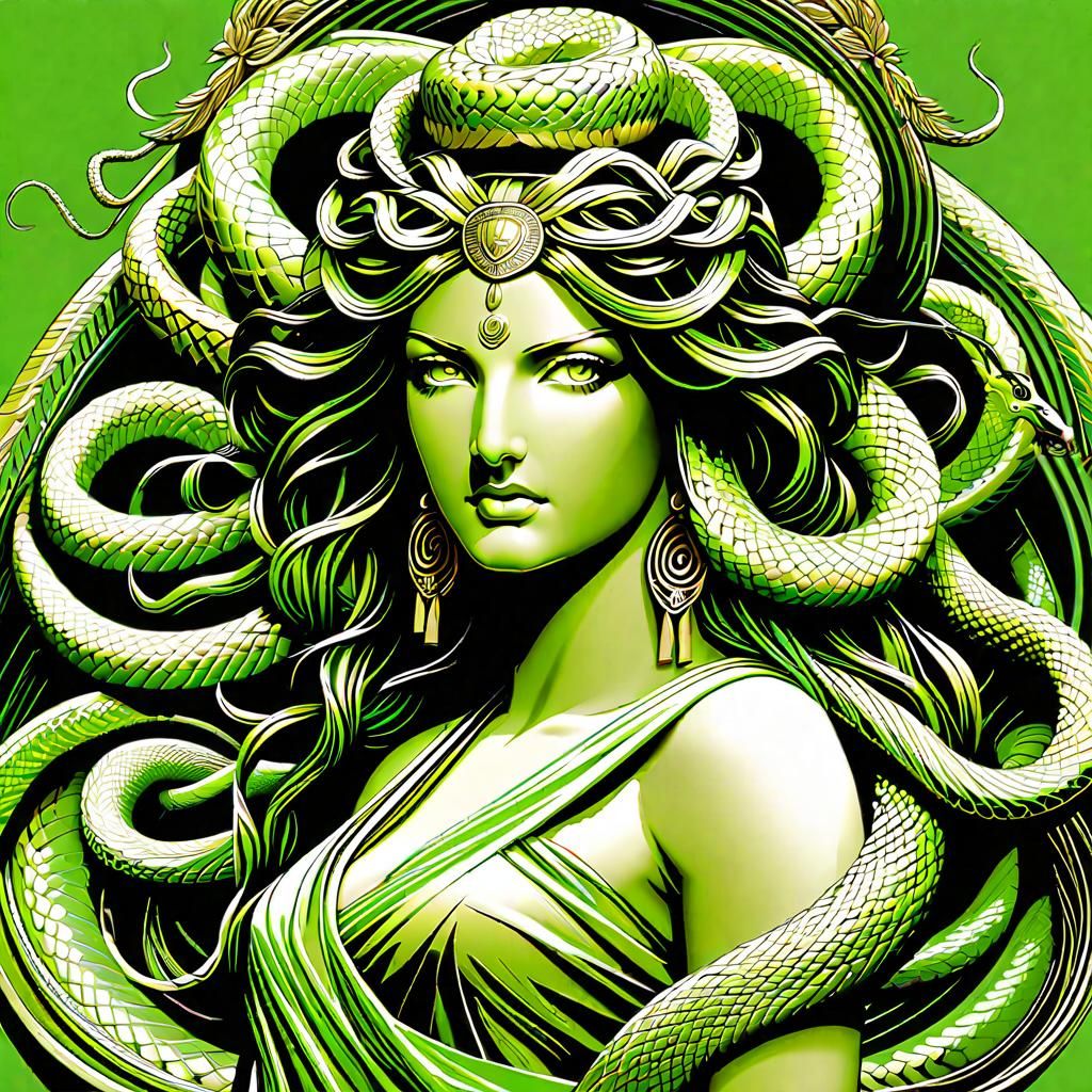 Line Art Medusa - AI Generated Artwork - NightCafe Creator