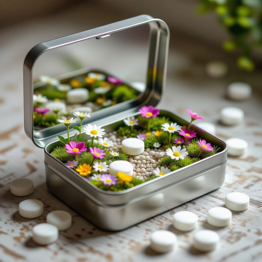 Mint tin with flowers  by @forge4ward
