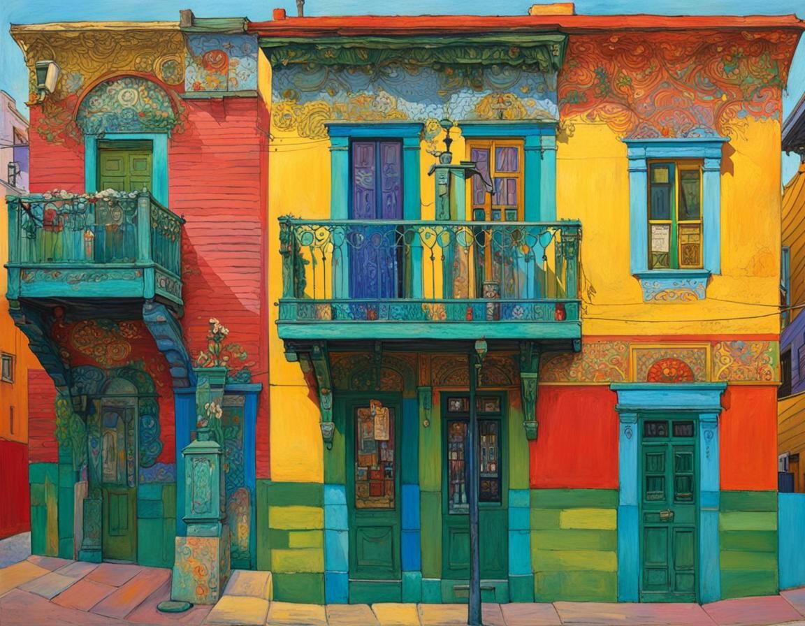 la boca, a district of Buenos Aires, with a wonderful colorf...