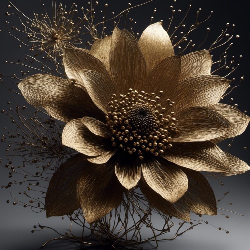 Golden flower - AI Generated Artwork - NightCafe Creator