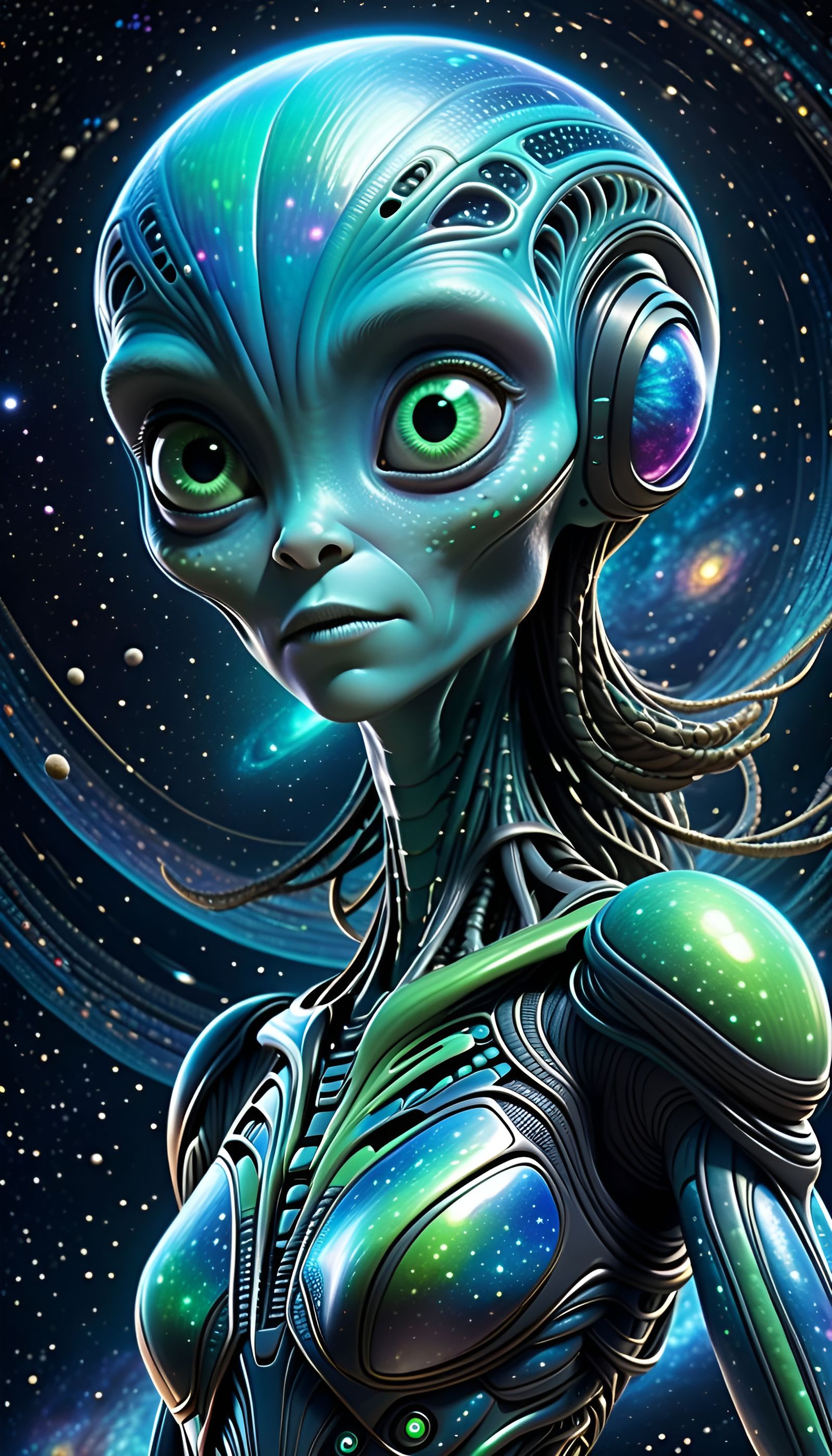 Wide Eyed Alien - AI Generated Artwork - NightCafe Creator