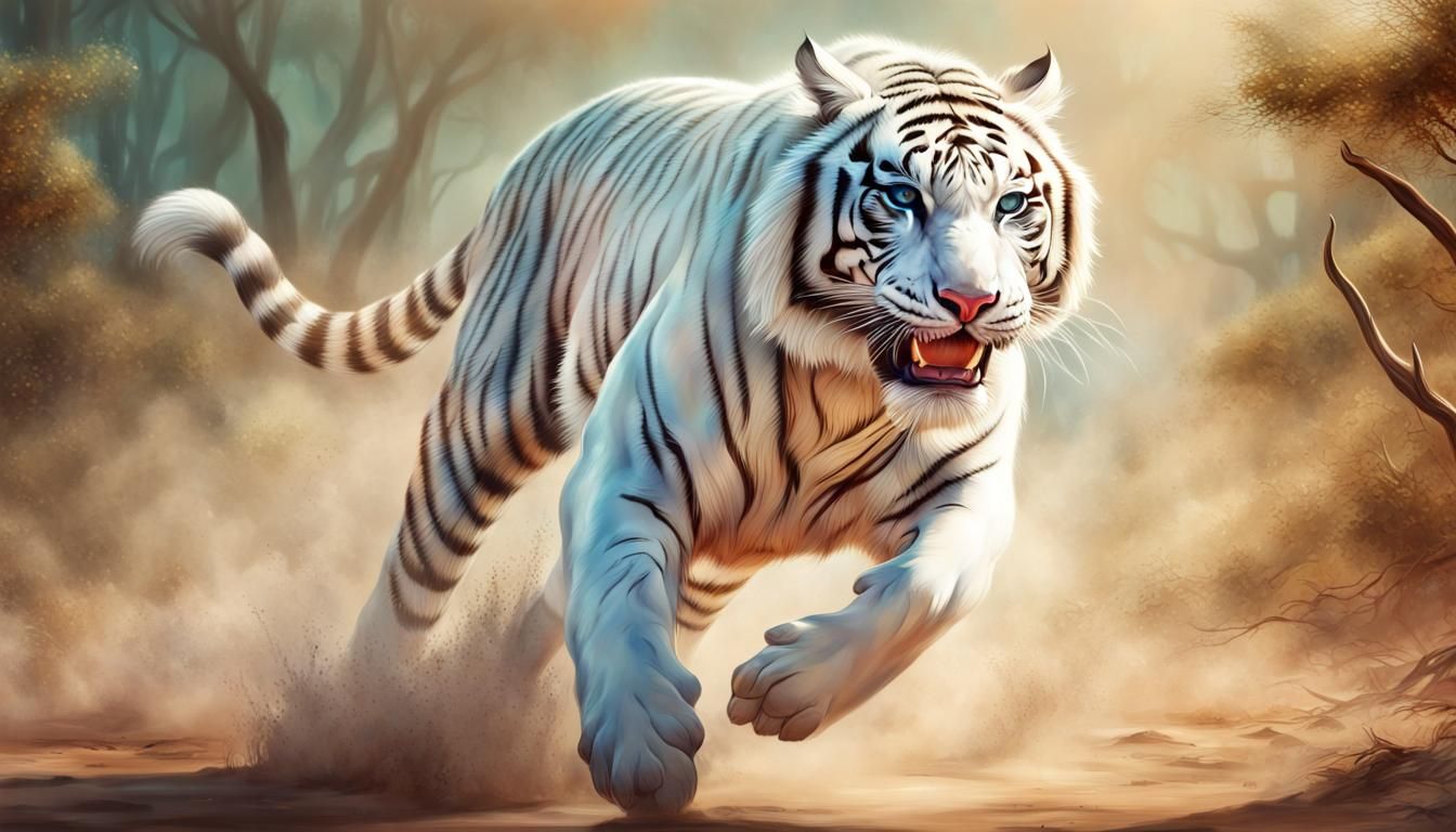  white tiger the hunter  by @Gab