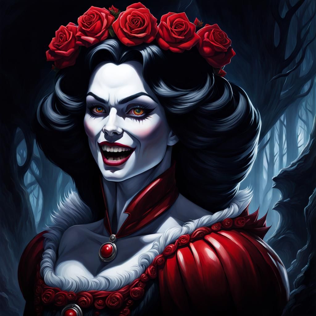 Angry dark drag-queen Snowwhite - AI Generated Artwork - NightCafe Creator