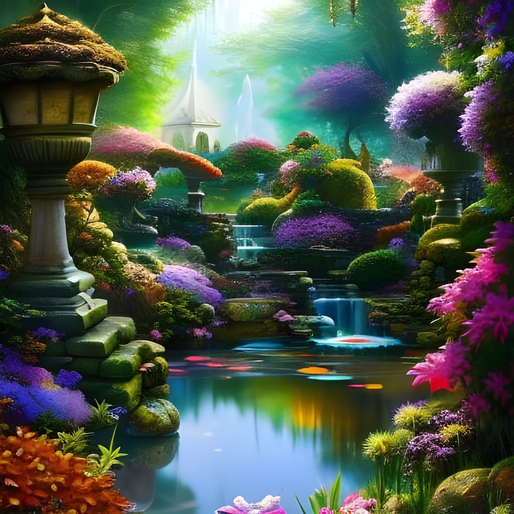 Forest garden - AI Generated Artwork - NightCafe Creator