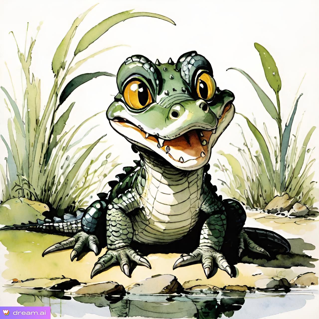 Cute baby alligator