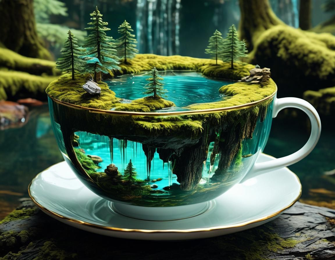 Boreal Forest Ecosystem inside a Teacup  by @KBunny001