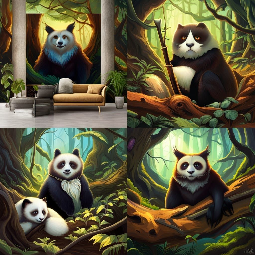 SDXL: ragdoll panda owl