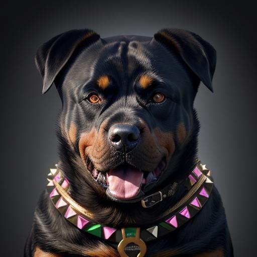 Playful Rottweiler - AI Generated Artwork - NightCafe Creator