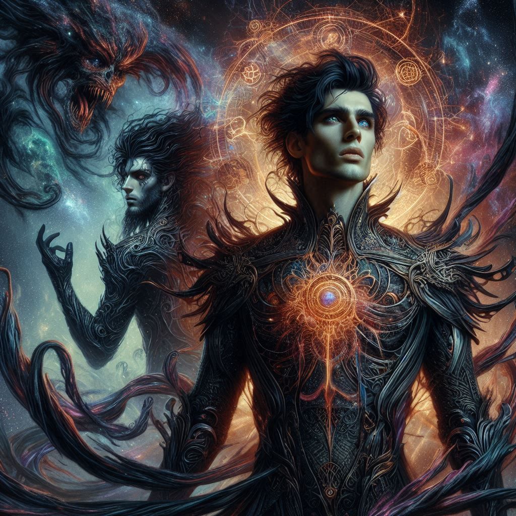 A striking, androgynous figure