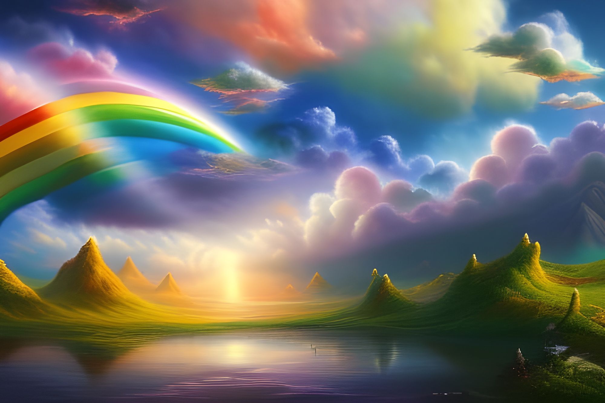 rainbow dream world - AI Generated Artwork - NightCafe Creator