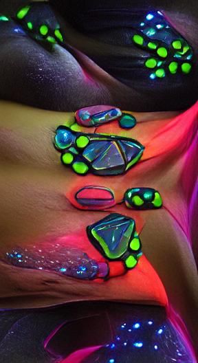 Neon Gemstones on my body