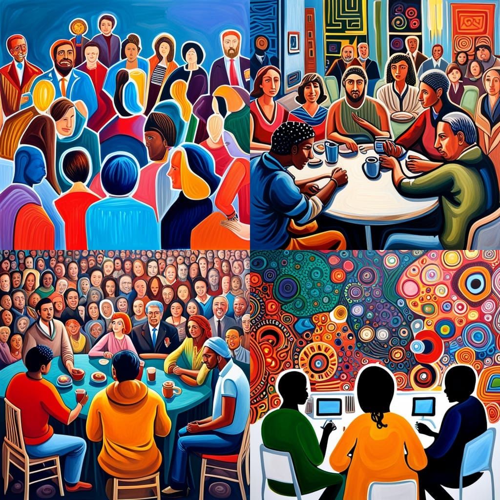A Diverse Group Of People Engaged In Meaningful Conversations And a-diverse-group-of-people-engaged-in-meaningful-conversations-and