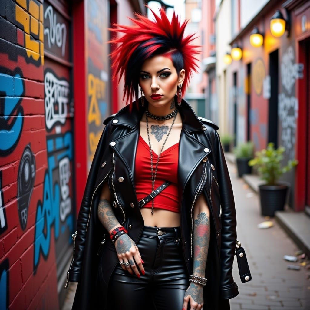 <lora:Punk Flux:1.0>  