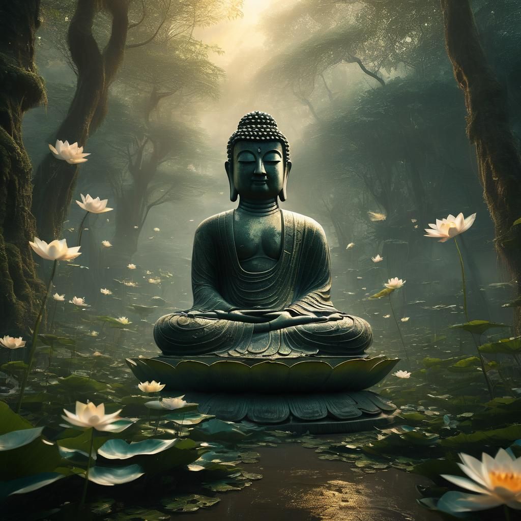 Buddha and Subhuti in Lotus Forest
