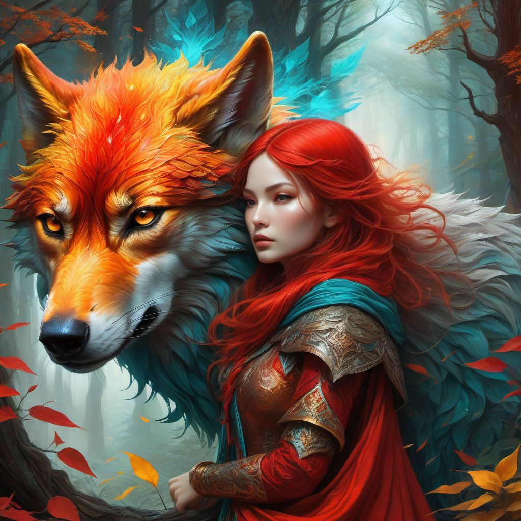 Little Red Riding hugging a Wolf #2