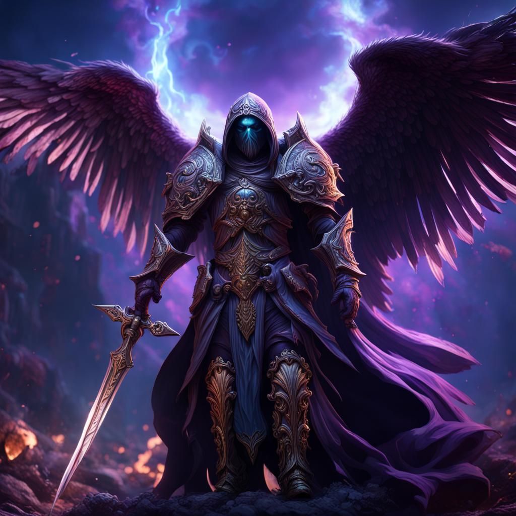 Azrael, The Angelic Warrior Of Death - Ai Generated Artwork - Nightcafe 