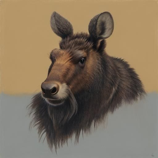 Hedgehog draws a portrait of a moose 
By Zinaida Serebriakov...