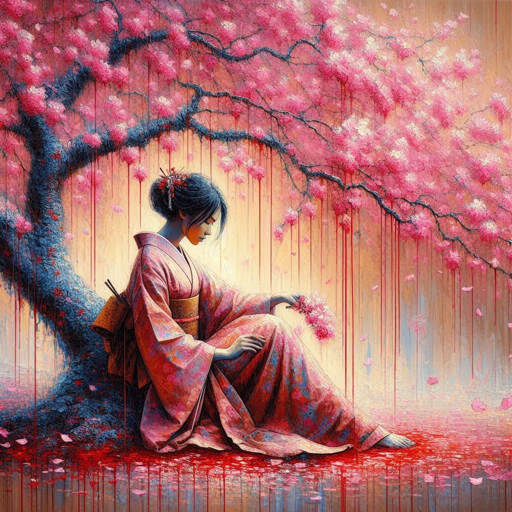 Petals drift down, carrying wishes never spoken  by @Uwork