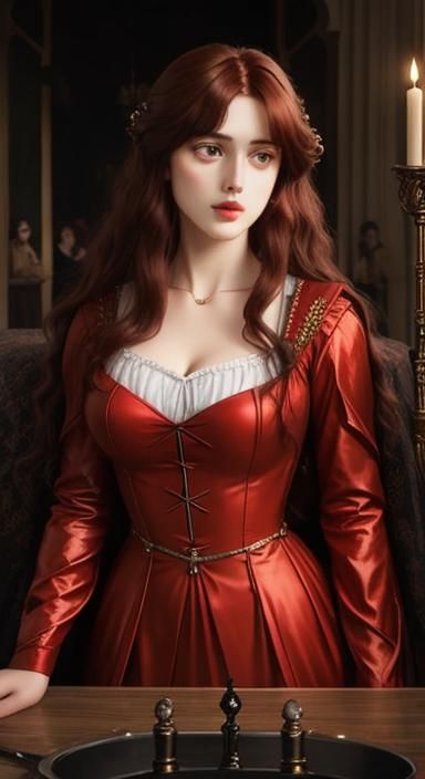 woman standing around pre-raphaelitism
