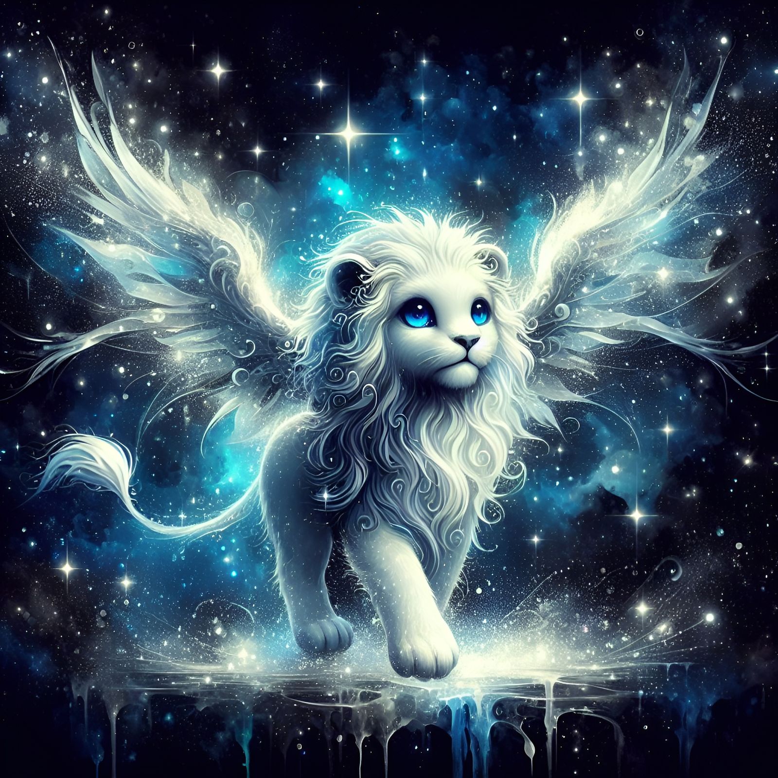 white winged lion