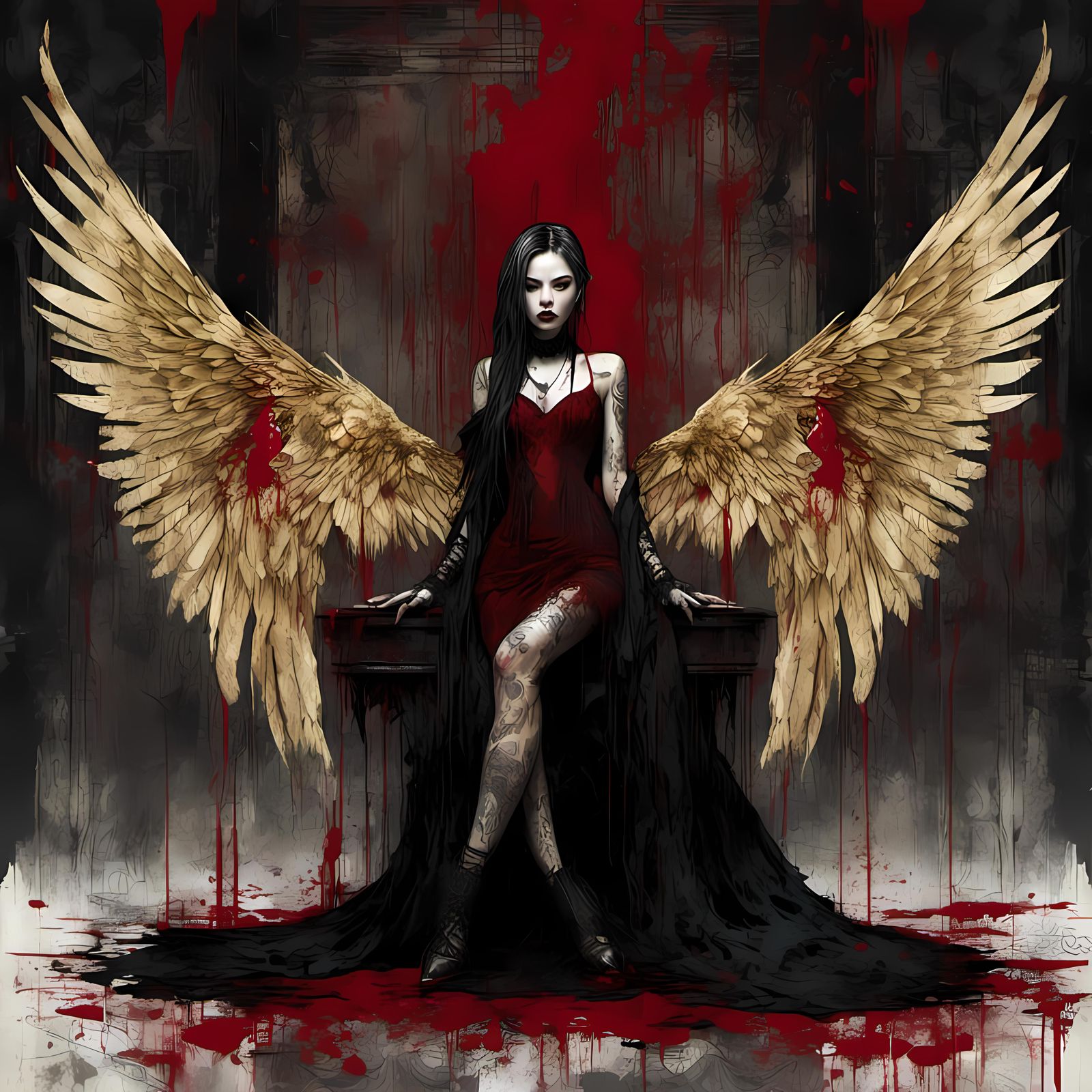 Golden Goth Victoria Secret Angel Model..