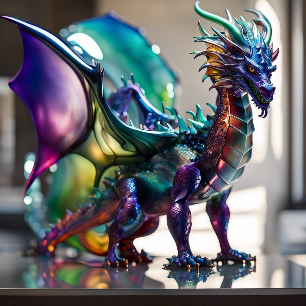 A full body dragon made from blown glass.   by @ZombieSnot