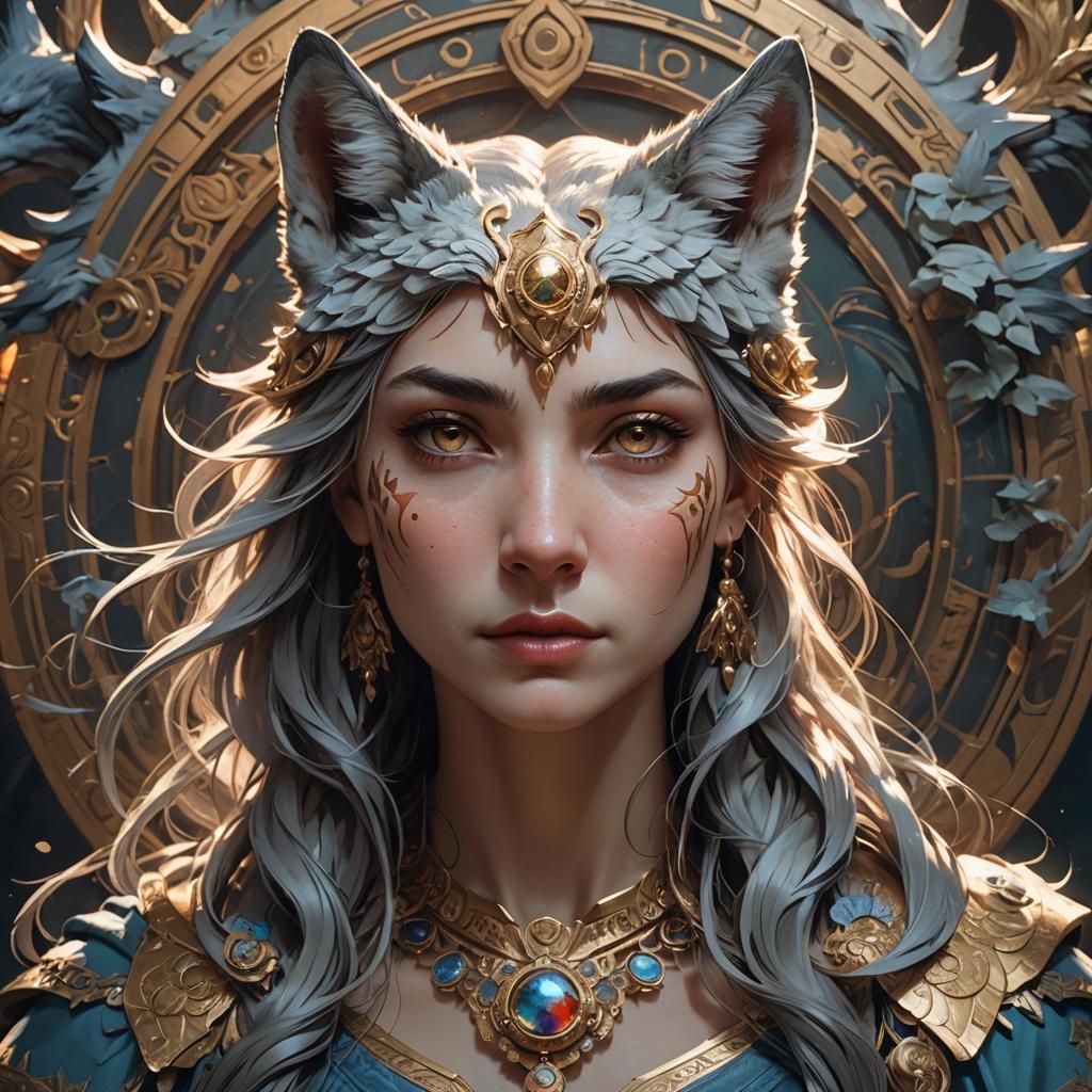 Goddess Of Wolves - Ai Generated Artwork - Nightcafe Creator