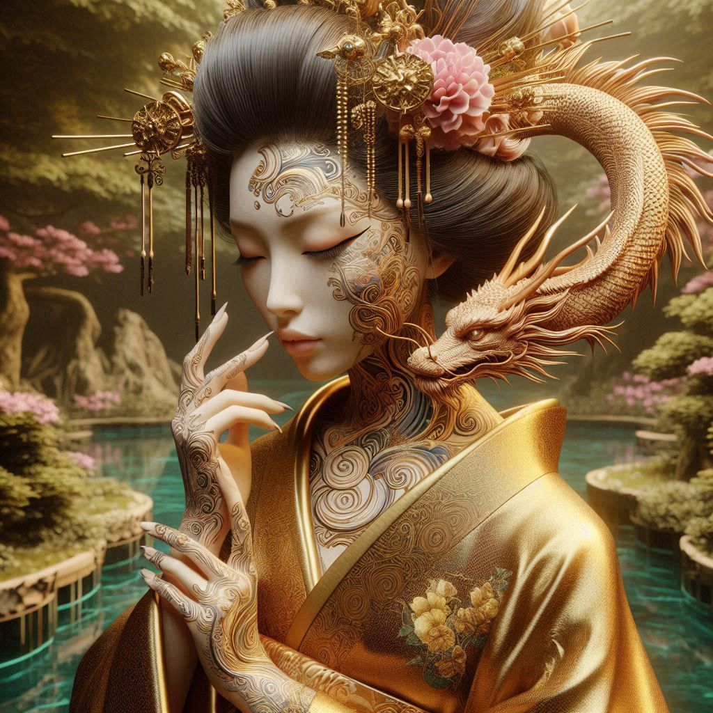 The golden dragon geisha