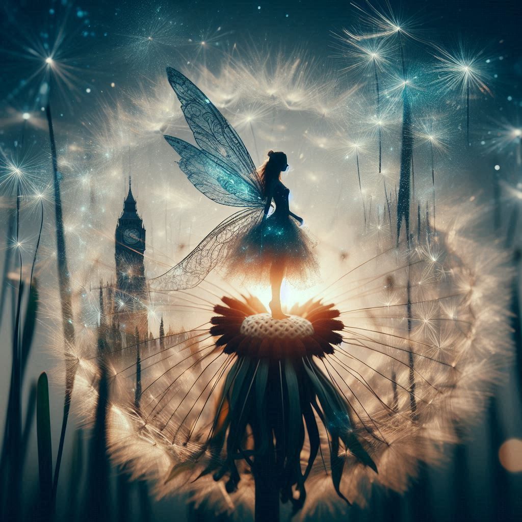 double exposure beautiful fantasy DALL-E 3 portrait landscape..