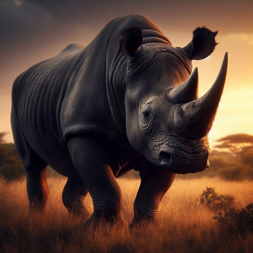 A majestic Black Rhino