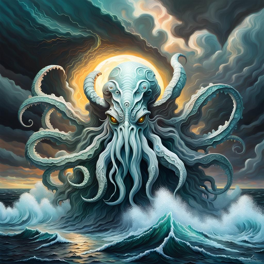 Storm Clouds Cthulhu - AI Generated Artwork - NightCafe Creator