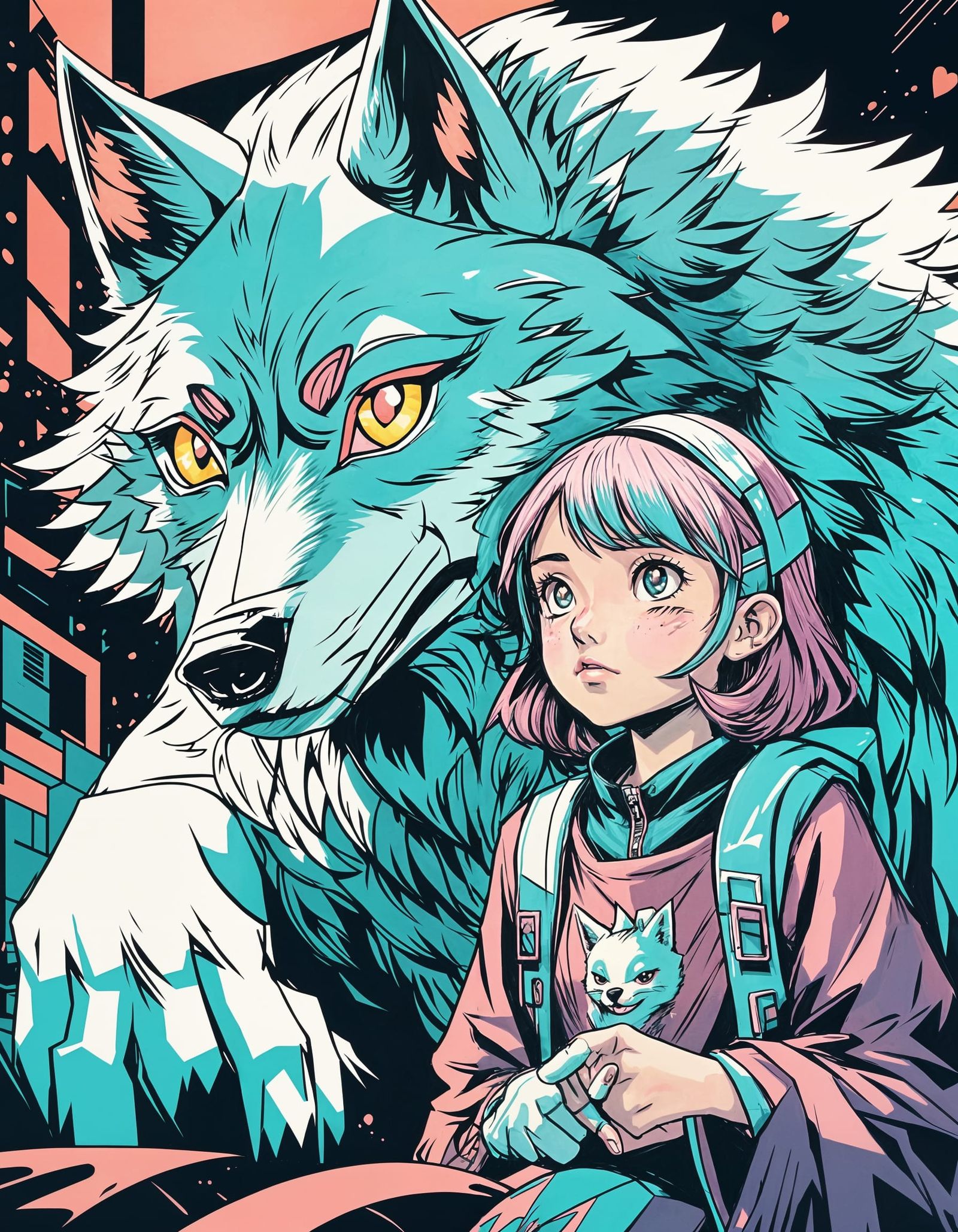 the girl and the wolf   by @RatzeP2