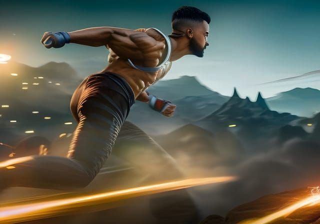running with lightning speed