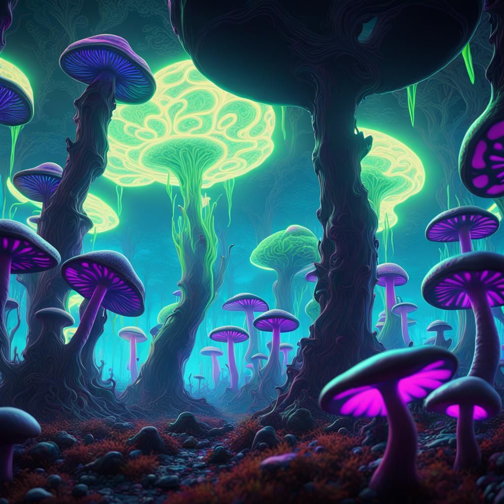 In the land of mushrooms - AI Generated Artwork - NightCafe Creator