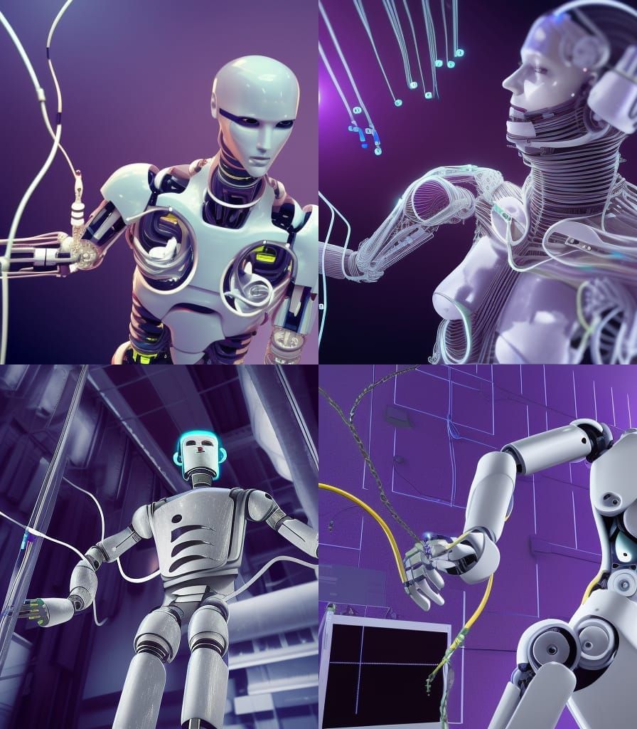Tall Attractive Humanoid Handsome male robot android with wi...