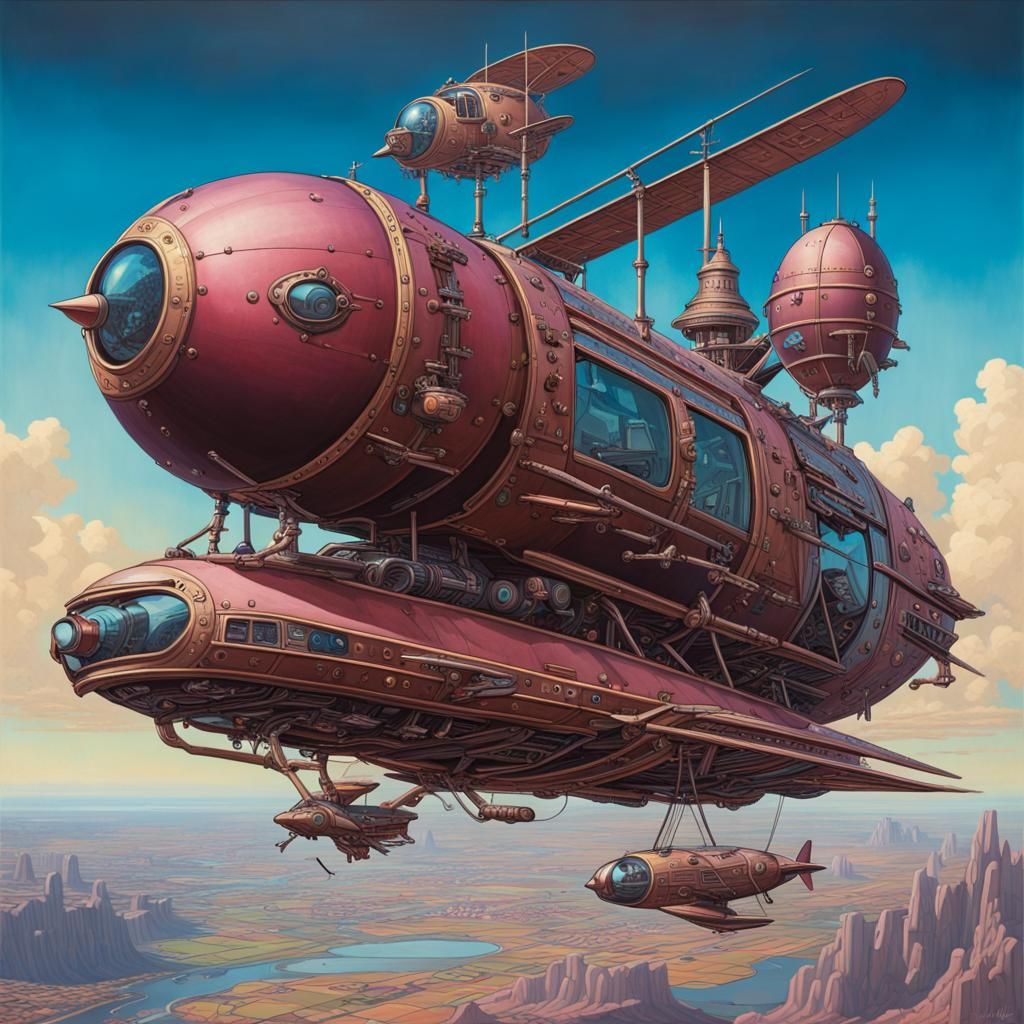 Sci-Fi Futuristic Flying Machine - AI Generated Artwork - NightCafe Creator