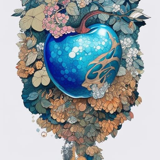 Blue apple  by @cheesepuff 