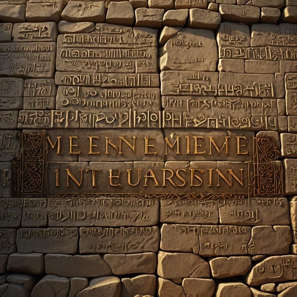 inscription written in aramian language : Mene Mene Tekel Upharsin