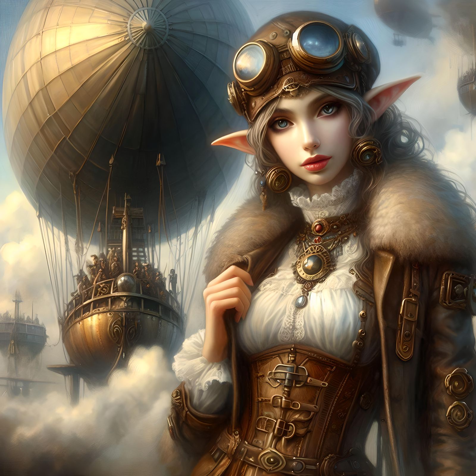 Steampunk Elf Blimp Pilot