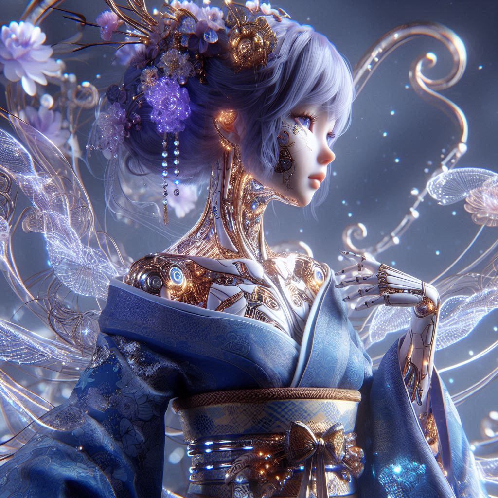 Cyberpunk Cyborg Geisha